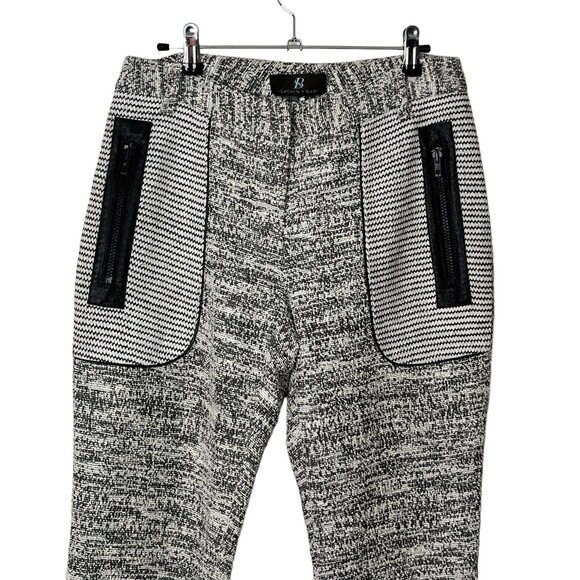 Sachin + Babi Dress Pants Women’s 4 Cream Black Tweed Flat Front Pockets - Picture 3 of 13